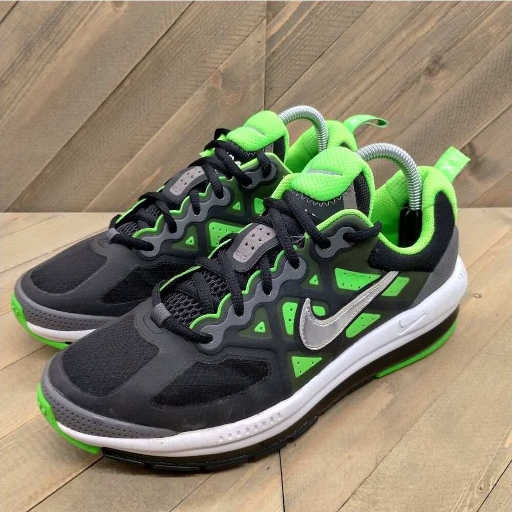 Nike Air Max Genome Athletic Sneakers Womens Size 8.5‎ Black Green Silver Shoes